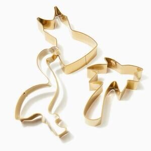 Lilly Pulitzer set of 3 gold-toned metallic cookie cutters NWT!